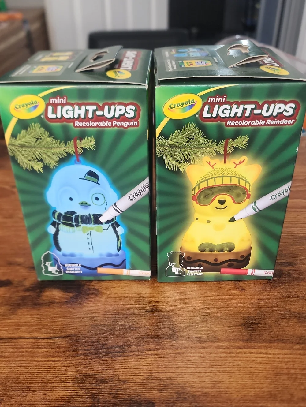 Crayola Mini Light-Ups Recolorable Penguin (Blue) & Reindeer (Yellow) Set FP $40